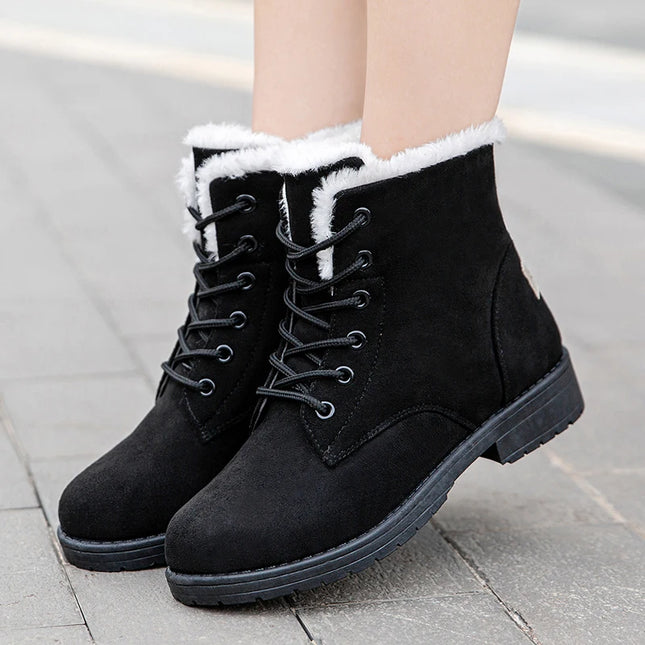 Snow Women Boots Keep Warm Plush Platform Fur Winter Shoes by zapcart