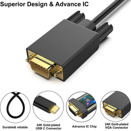 Nku USB C to VGA Adapter 1080p for Laptops and Projectors by zapcart