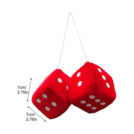 Car Plush Dice Pendant New Year Velvet Decoration For Cars by zapcart