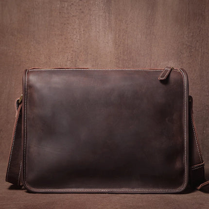 GURO Vintage Leather Messenger Bag For Men Genuine Cowhide by zapcart