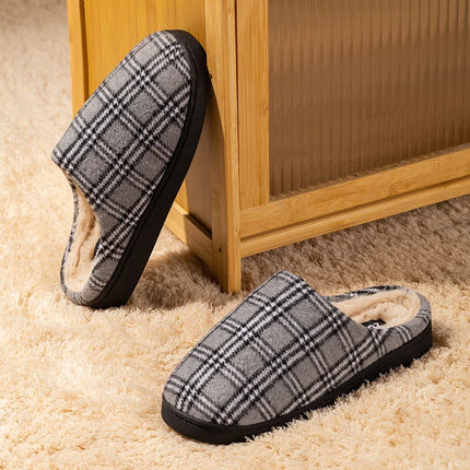 CN Jiangxi Mens Slippers Warm Fleece Non Slip Indoor Cozy by zapcart
