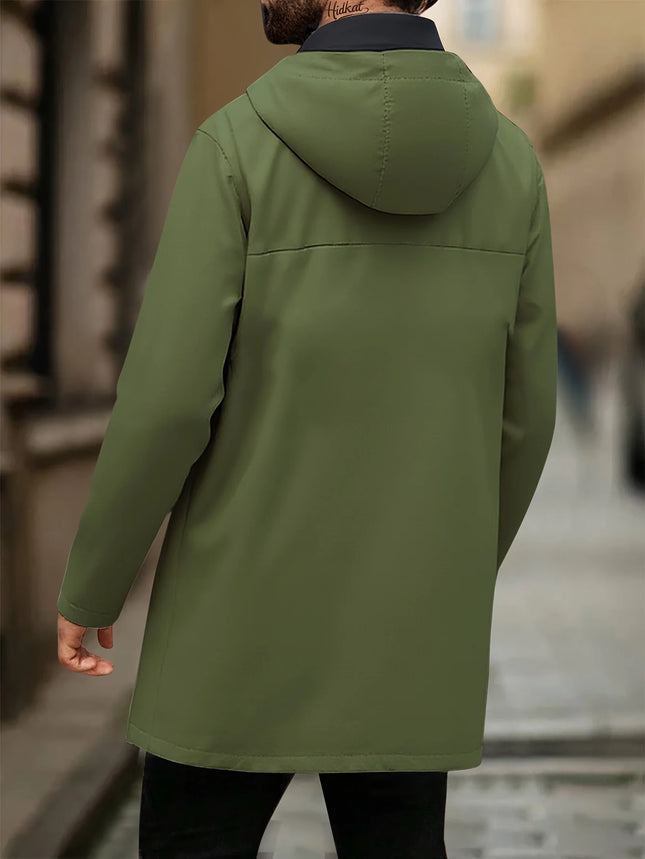 FujianChoice Men's Lightweight Olive Green Hooded Jacket by zapcart