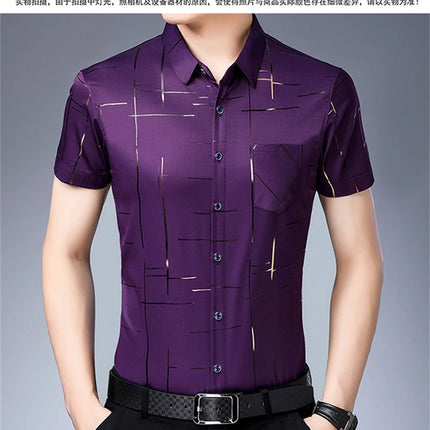 Men's Business Casual Shirt No Iron Wrinkle Resistant by zapcart