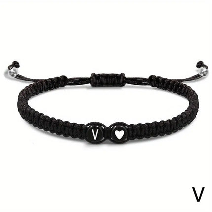 Initial Heart Bracelets Unisex Handmade Adjustable A Z Name by zapcart
