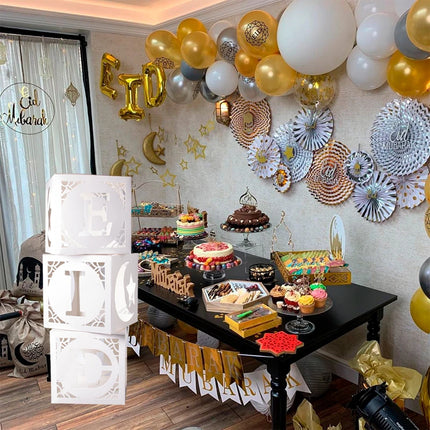 Weigaocn Eid Mubarak Paper Box Hollow Balloons Home Decor by zapcart