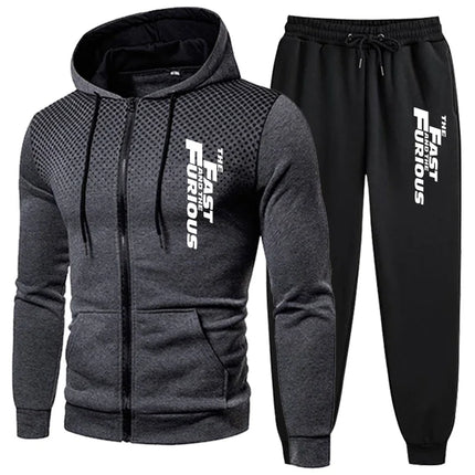 VIPOLCN Men Hooded Tracksuit Comfort Zip Up Sweatshirt Pants by zapcart
