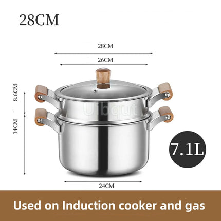 Uibqut Stainless Steel Double Bottom Soup Pot Home Cooks by zapcart