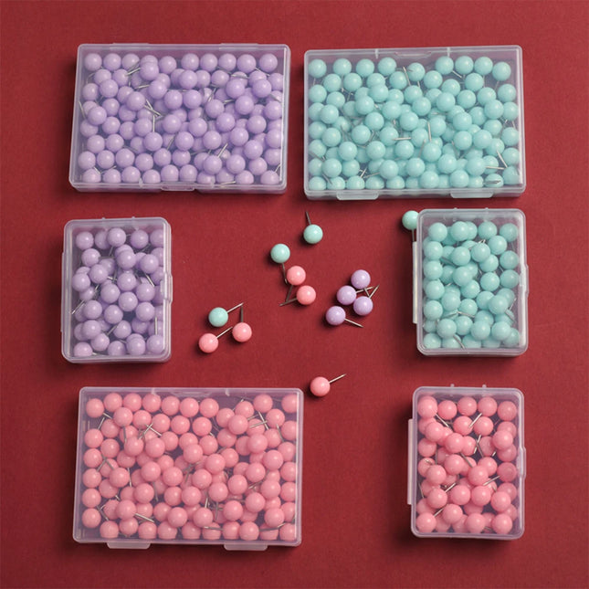 Push Pins Map Tacks with Plastic Beads Head for Cork Board Multi-Color Map Pins for Travel Map Board Pins Bulletin Board Office by zapcart