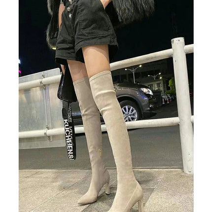 Women Over Knee Elastic Boots High Heels Versatile 2025 by zapcart