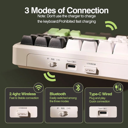 AULA F87 Pro 87 Key Hotswap Gasket Keyboard RGB Tri Mode by zapcart