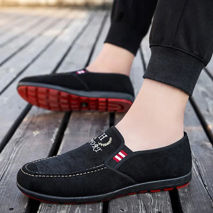 Men's Canvas Slip On Shoes Breathable Summer Comfort by zapcart