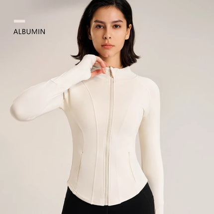 Women Outdoor Yoga Jacket Zip Top Breathable Quick Dry by zapcart
