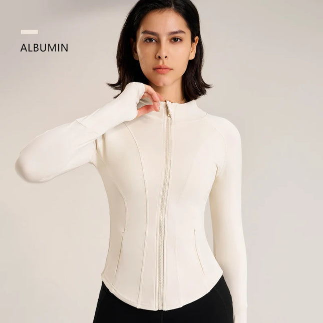 Women Outdoor Yoga Jacket Zip Top Breathable Quick Dry by zapcart