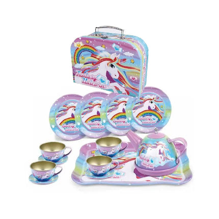 Princess Tea Set For Little Girls Metal Pretend Play Gift by zapcart