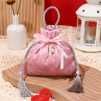 Festive Christmas Gift Bag Drawstring Pouch For Parties by zapcart