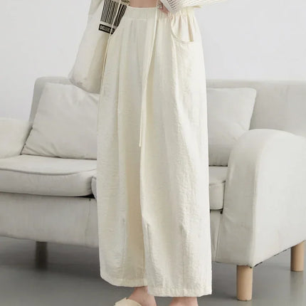 Chic Ven White High Waisted Pleated Wide Leg Pants by zapcart