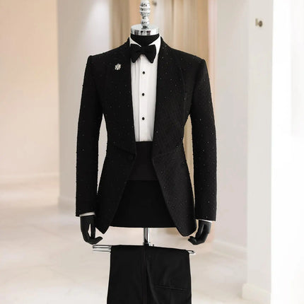 LC TJWORIDCN Floral Jacquard Mens Two Piece Slim Tuxedo by zapcart