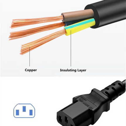 EU Power Cord Euro Plug C13 Extension Cable For PC Monitors by zapcart