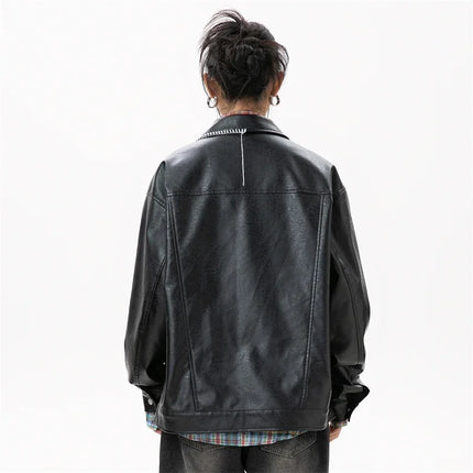 Womens Leather Jacket Synthetic Asymmetric Zip STIWAUP by zapcart