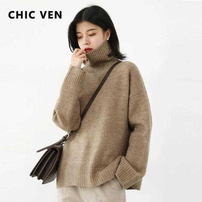 CHIC VEN Korean Womens Sweater Cozy Loose Knit Warm by zapcart