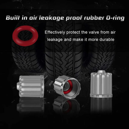 TQQTQQ Tire Valve Stem Caps With O Ring Universal Fit Cars by zapcart