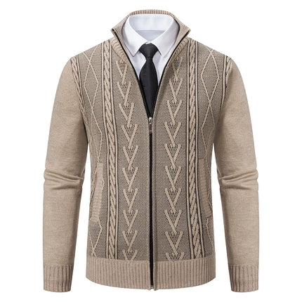 GQXAONC Cashmere Padded Mens Coat Warm Casual Knitwear by zapcart