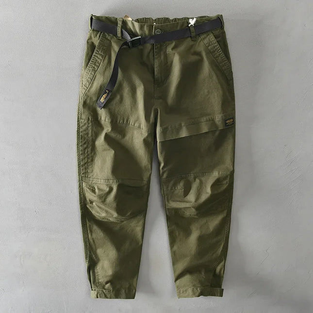 BOKCHOY Men Cotton Cargo Pants Loose Fit Big Pockets by zapcart