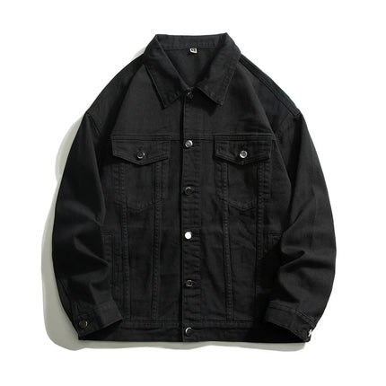 2024 Autumn Men's Oversize White Denim Jacket Fashion Streetwear Cotton Casual Loose High Quality Jean Coats Blue Green Black by zapcart