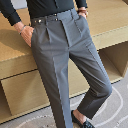 Qj Cinga Herringbone Men Slim Fit Pants Winter Fashion by zapcart