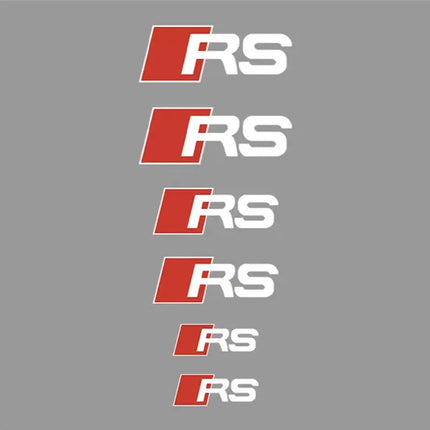 Audi High Temp Brake Caliper Sticker 6Pc Waterproof Decal