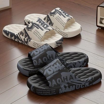 Zapcart Plus Size Graffiti Men Slippers EVA Sole Slides
