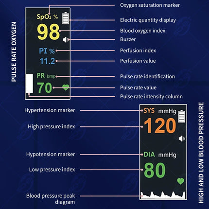 Bluetooh Digital Fingertip Pulse Oximeter & Blood Pressure Monitor 2 in 1 Household Fingertip Oximetro Dedo Pressure Meter OLED by zapcart
