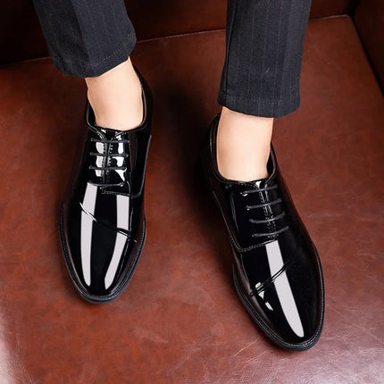 Leather Shoes For Men COZOK Shiny Patent Formal Wedding by zapcart