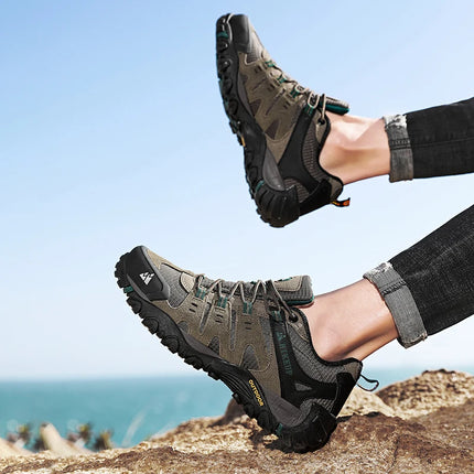 Hikeup Mens Hiking Shoes Durable Non Slip Mountain Trekking by zapcart