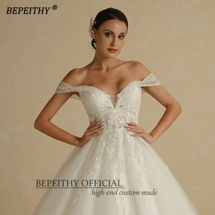 BEPEITHY Ivory Dazzling Sleeveless Bride Wedding Dress by zapcart