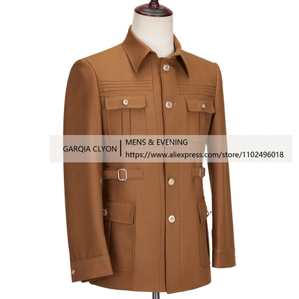 CN Jiangsu Men Suits 2 Piece Slim Fit Blazer Pants Business by zapcart