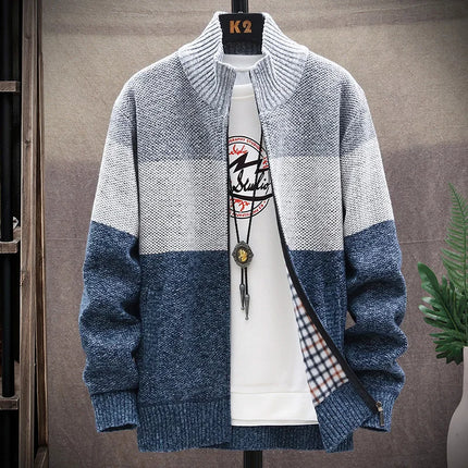 ENWEIGECN Mens Cardigan Sweater Fleece Zipper Warm Cozy by zapcart