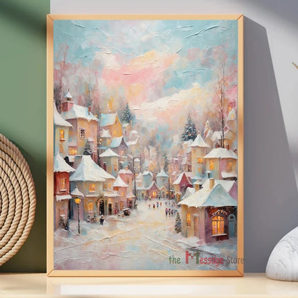 Form Christmas Canvas Painting Santa Mittens Bells Decor by zapcart
