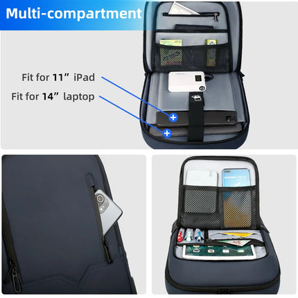 HK Slim Backpack Men 15.6 Inch Laptop USB Charge Waterproof by zapcart