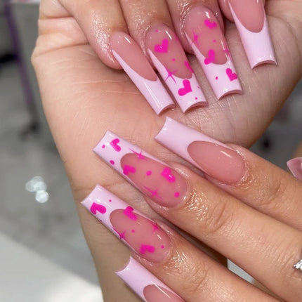 Extra Long Press On Nails Glue Included Bear Bow For Women by zapcart