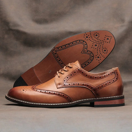 Hecrafted Mens Brogue Dress Shoes Premium Leather Wedding by zapcart