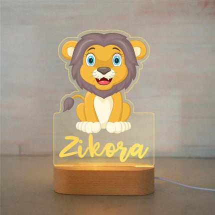 Personalized Kids Animal Night Light Custom Name Lamp by zapcart