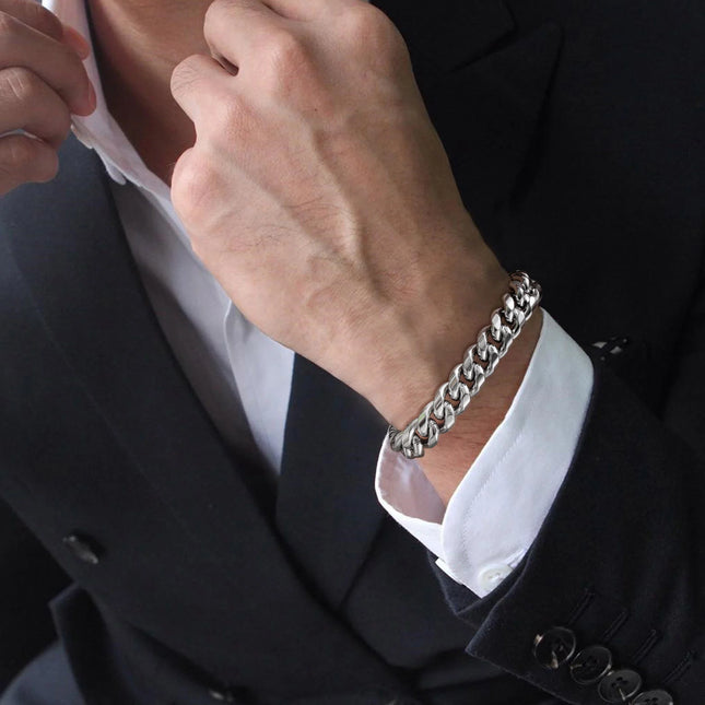 Vnox 18cm/20cm/22cm Stainless Steel Bold Cuban Bracelets for Men Women,6mm/8mm/10mm/12mm Width Miami Curb Links Wristband Gift by zapcart