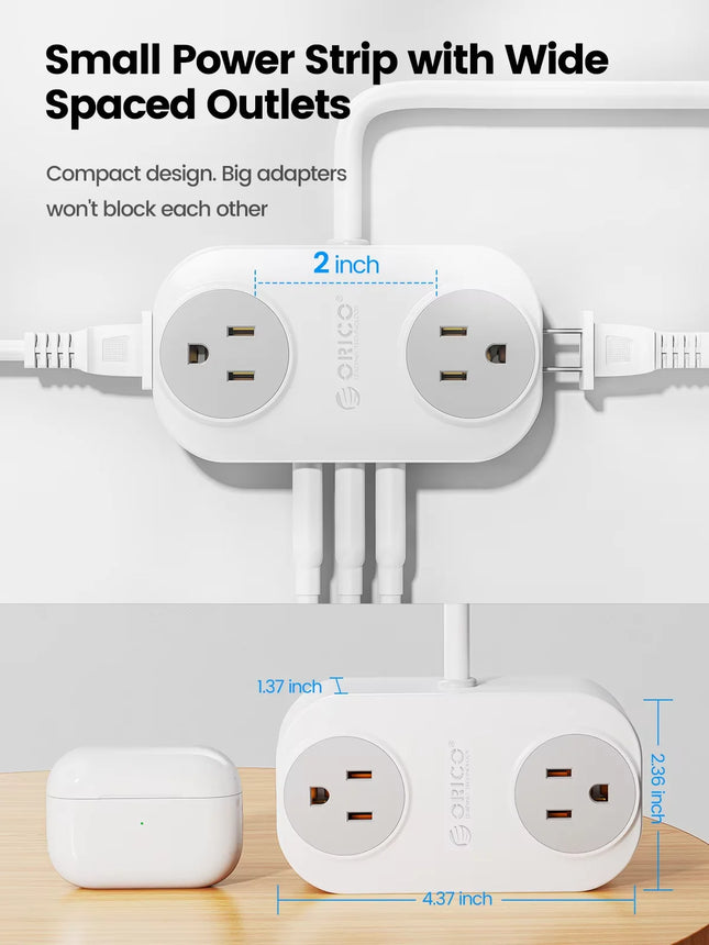 Orico Travel Power Strip 4 Outlets 2 USB Type C Ports by zapcart