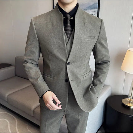 Korean Style Slim Fit Mens Elegant Suit Set By QUHNBGYCN by zapcart