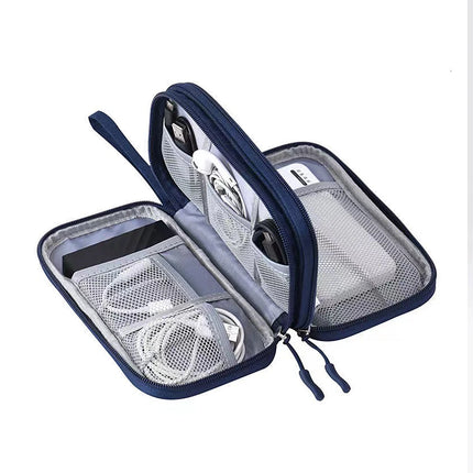 Power Bank Data Cable Storage Bag Digital Product Portable Double Layer Storage Bag by zapcart