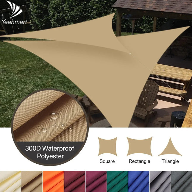 Waterproof Triangle Sun Shade Sail 5x5m Canopy Garden by zapcart