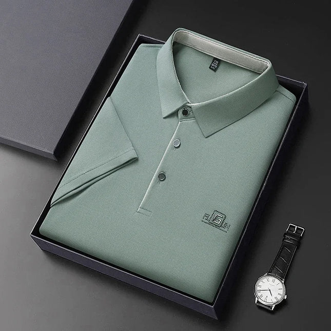 CN Zhejiang Mens New Business Casual Polo Shirt Breathable by zapcart