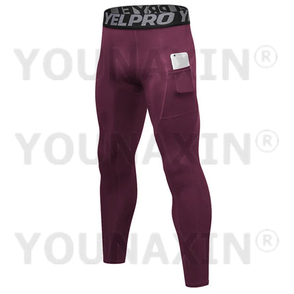 YOUNAXIN Men's Basketball Compression Pants With Pocket by zapcart