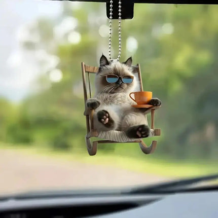 Choice 2D Acrylic Car Pendant for Drivers Dog Cat Lovers by zapcart